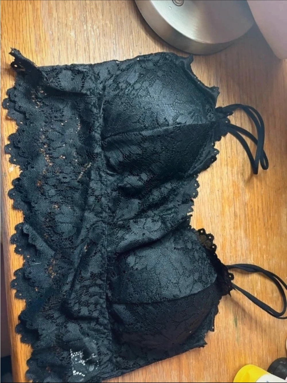 Source Unknown Black Lace Crop Bralette